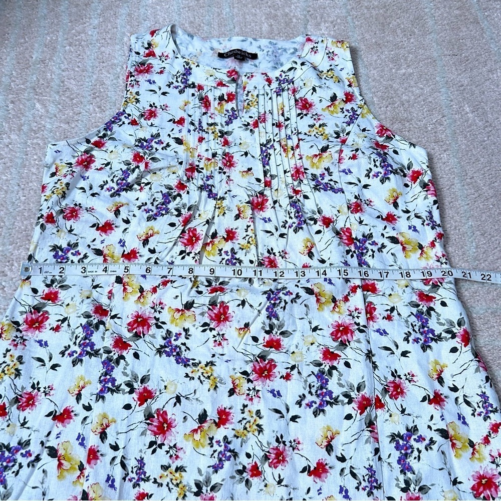 Chadwicks Floral Sleeveless Linen Blend Knee Length Dress Size 1X Summer Cruise - Picture 9 of 12